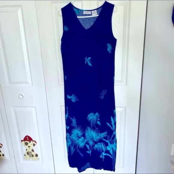 Units women's royal blue/aqua sleeveless dress M - Picture 2 of 5